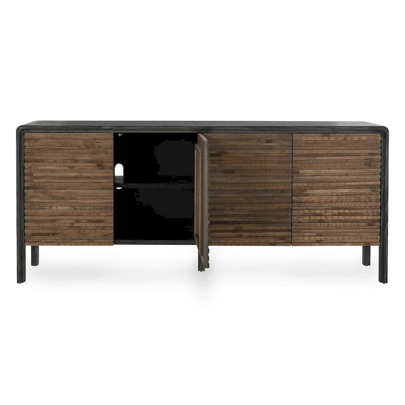 Vintage Distressed Style 4-Door Sideboard - 79Wx17Dx34H