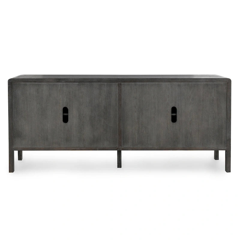 Credenza vintage dall'aspetto vissuto a 4 ante - 79Wx17Dx34H