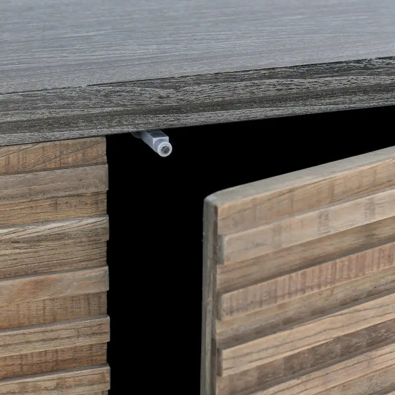 Credenza vintage dall'aspetto vissuto a 4 ante - 79Wx17Dx34H