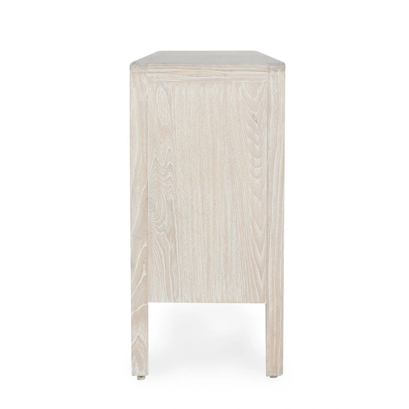 Credenza vintage dall'aspetto vissuto a 4 ante - 79Wx17Dx34H