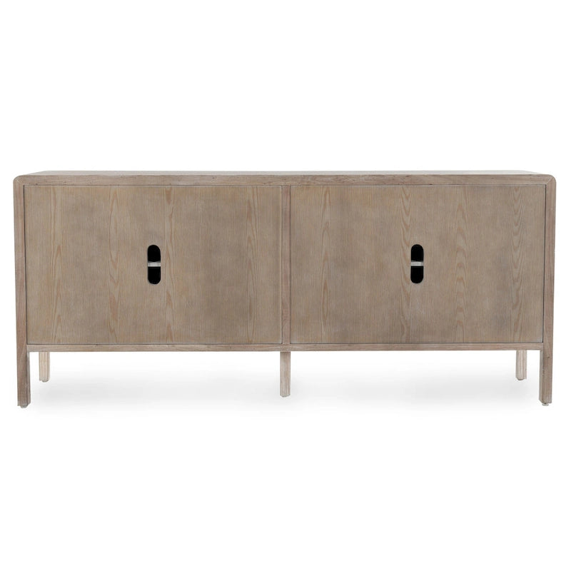 Credenza vintage dall'aspetto vissuto a 4 ante - 79Wx17Dx34H