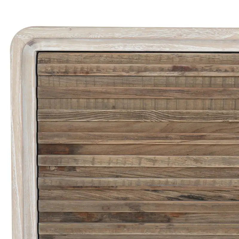 Credenza vintage dall'aspetto vissuto a 4 ante - 79Wx17Dx34H