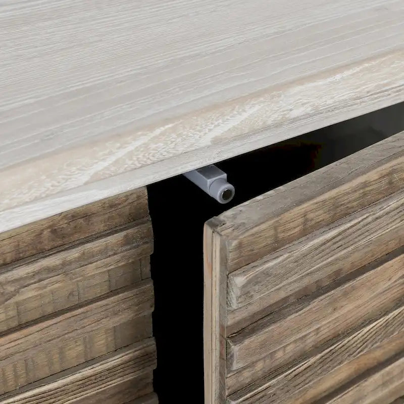 Credenza vintage dall'aspetto vissuto a 4 ante - 79Wx17Dx34H
