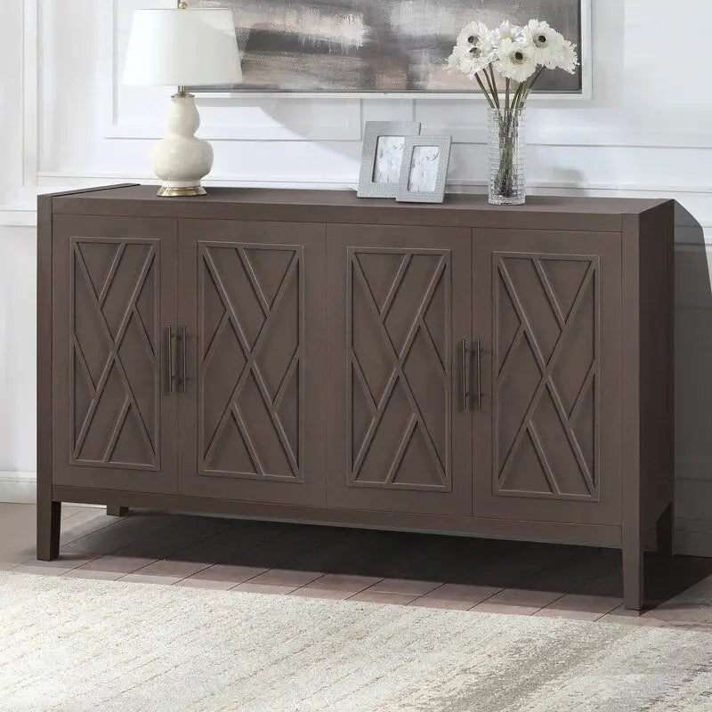 Vintage Style 4 Door Wooden Twill Sideboard