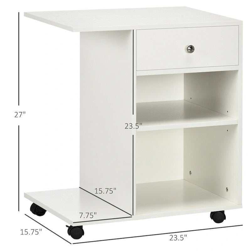 Supporto mobile per stampante, carrello schedario con rotelle, regolabile