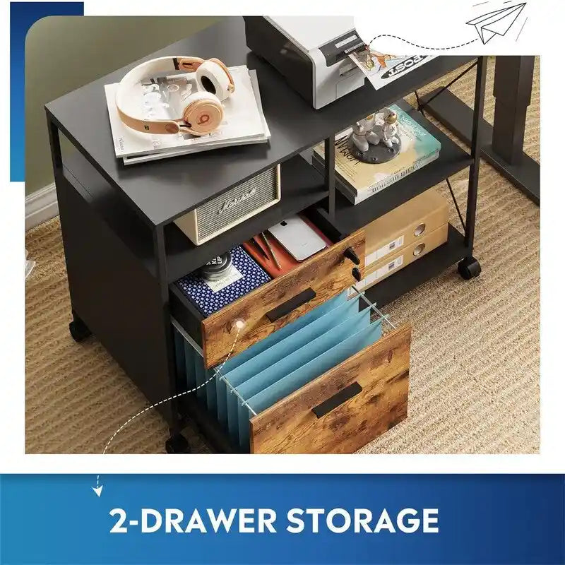 Schedario laterale a 2 cassetti - 16D x 32W x 26H