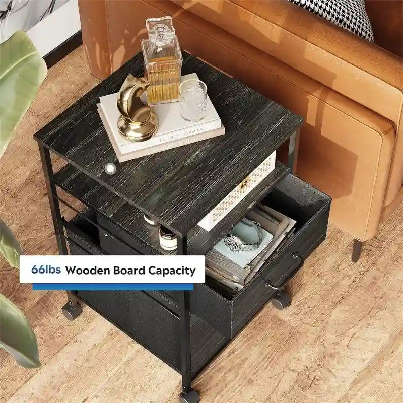 Mobilna szafka na dokumenty z 2 szufladami - 15.7D x 15.4W x 26.8H
