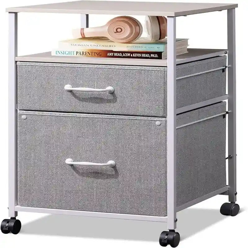 Mobilna szafka na dokumenty z 2 szufladami - 15.7D x 15.4W x 26.8H