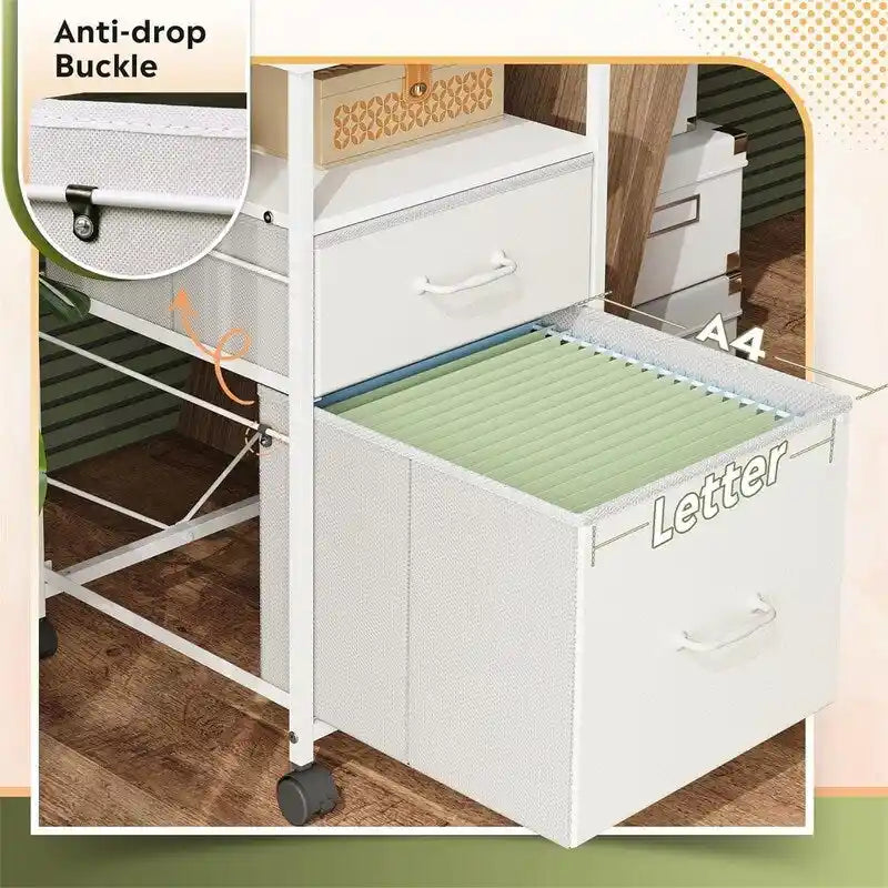 Mobilna szafka na dokumenty z 2 szufladami - 15.7D x 15.4W x 26.8H