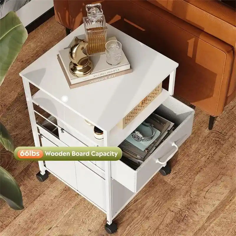 Mobilna szafka na dokumenty z 2 szufladami - 15.7D x 15.4W x 26.8H