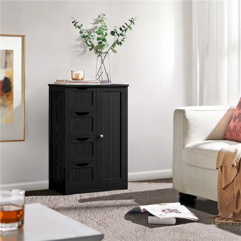 4-Tier Wooden Bathroom Floor Cabinet for Bathroom Kitchen