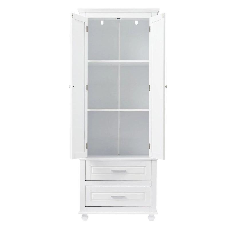 Mobile contenitore alto con due cassetti per bagno/ufficio - 24x62.5