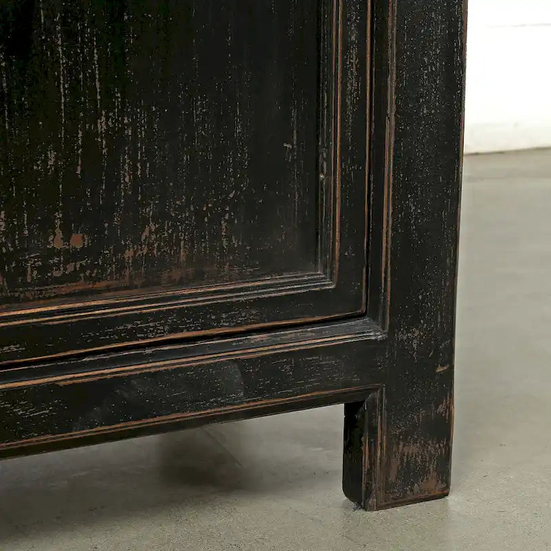 Four Drawers Sideboard Distressed Black 93x18x35H