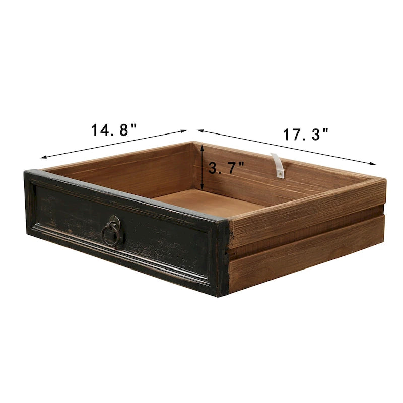 Four Drawers Sideboard Distressed Black 93x18x35H